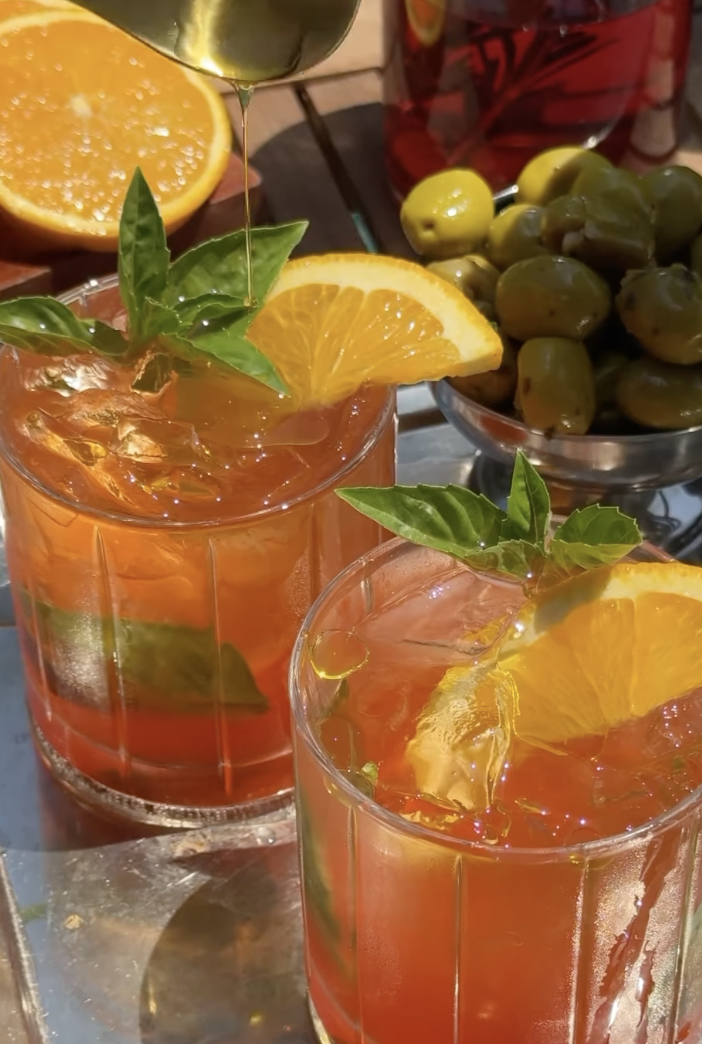 Olive Oil & Basil Watermelon Spritz